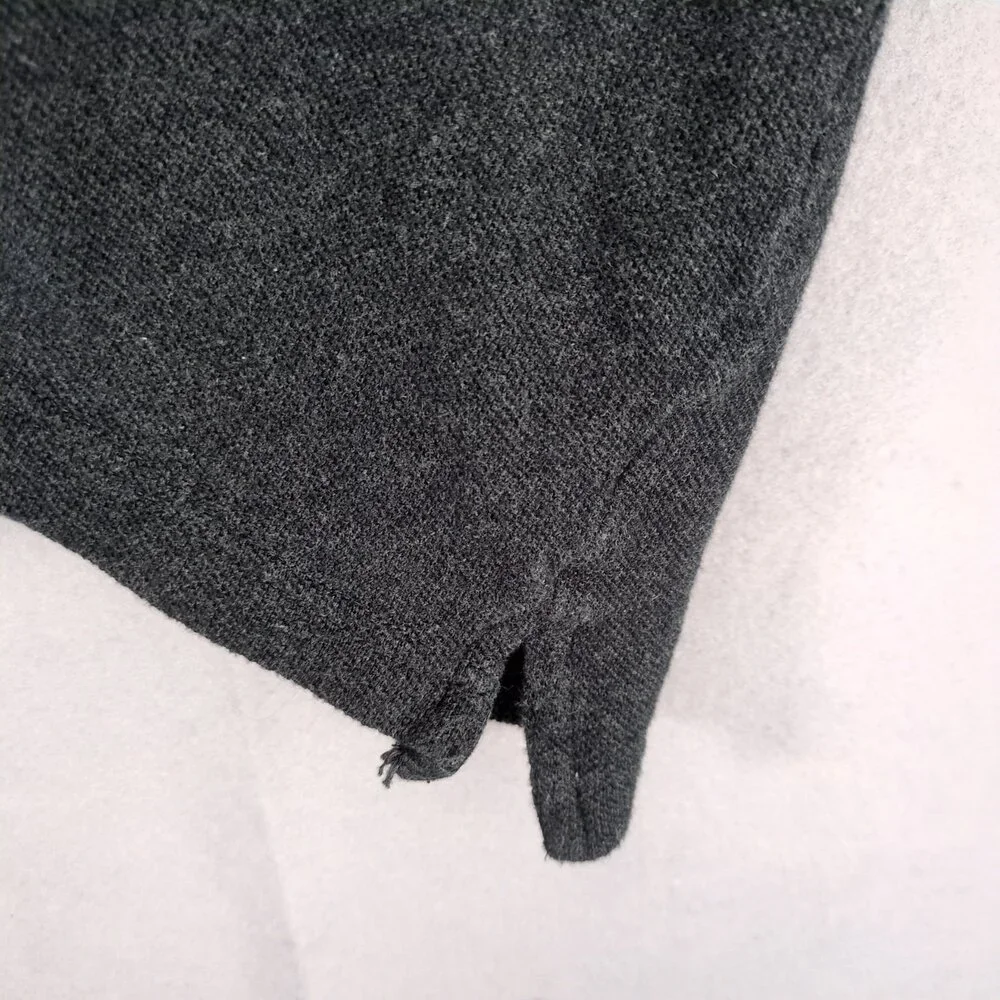 Y2K Banana Republic Men's XL Dark Charcoal‎ Textured Short Sleeve Polo Shirt